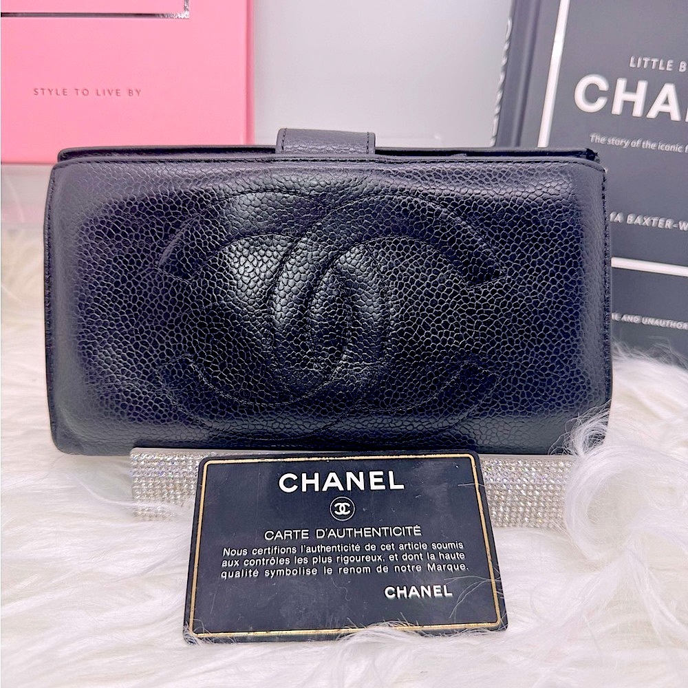 CHANEL BLK Caviar Leather Long Wallet - Picture 2 of 16